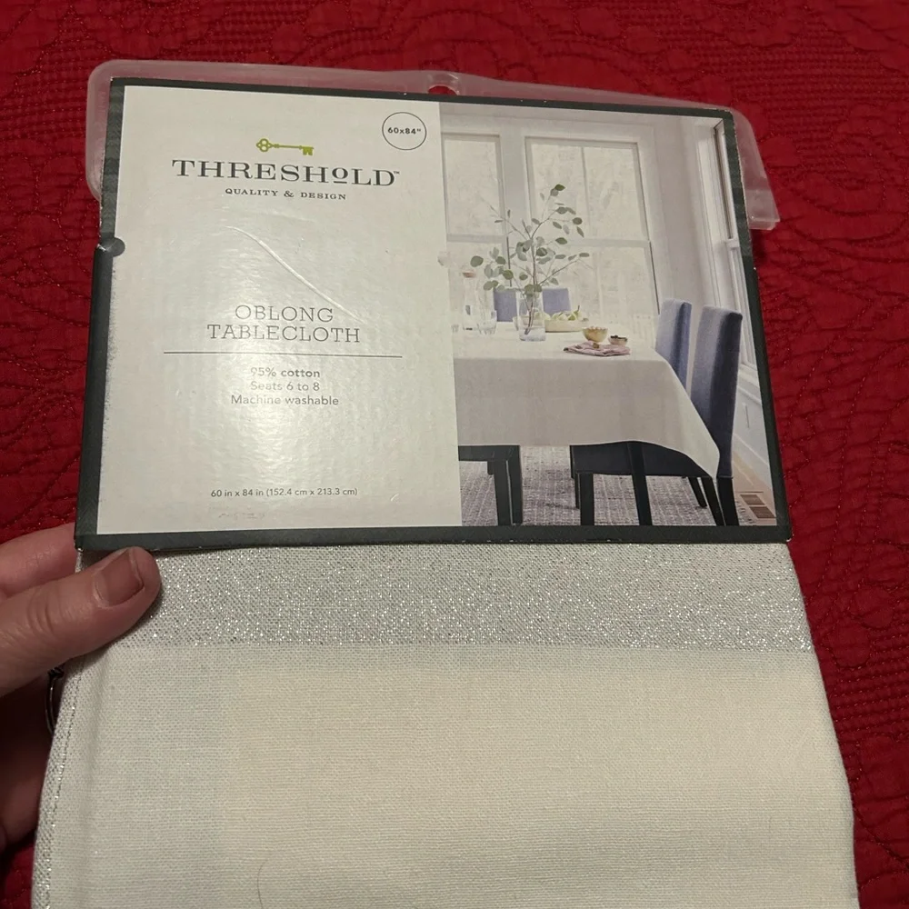 Threshold White & Silver Table Linens for Elegant Dining